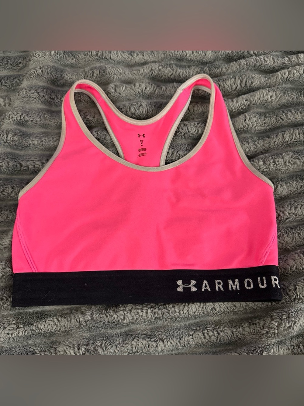 Under Armour Pink and Black Racerback Sports Bra